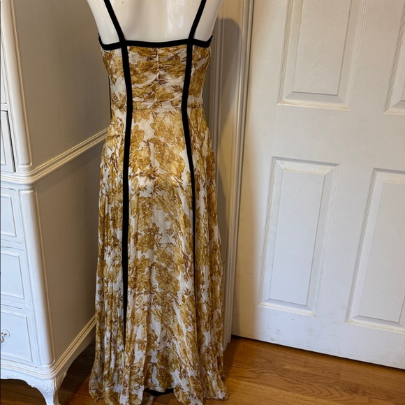 Zara Gold and Black Floral Maxi Dress - Picture 8 of 8